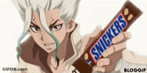 Man Holding Snickers Bar GIF