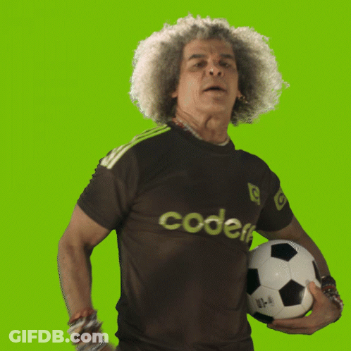 Man Holding Soccer Ball In Code Shirt GIF