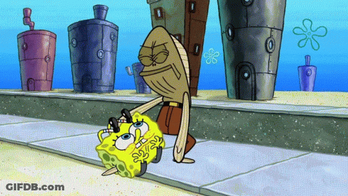 Man Holding Spongebob With Number 25 GIF
