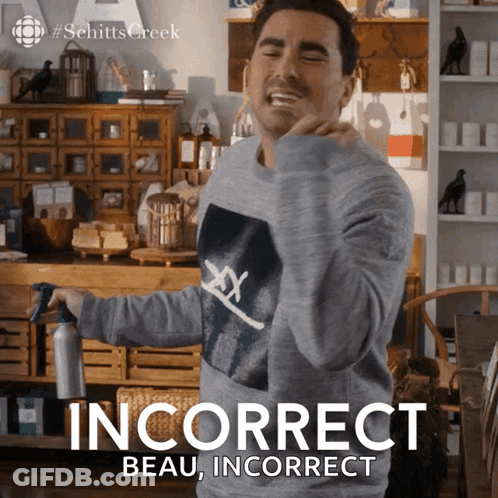 Man Holding Spray Bottle Incorrect Beau Incorrect GIF