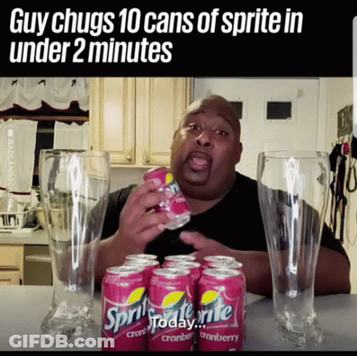 Man Holding Sprite Cranberry In Can GIF