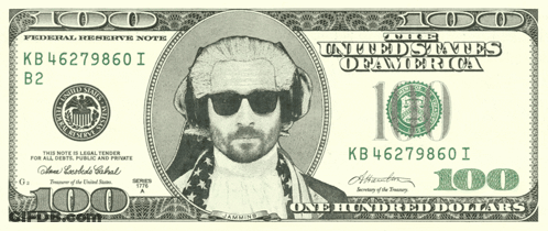 Man Holding Stack Of 20 Dollar Bills GIF