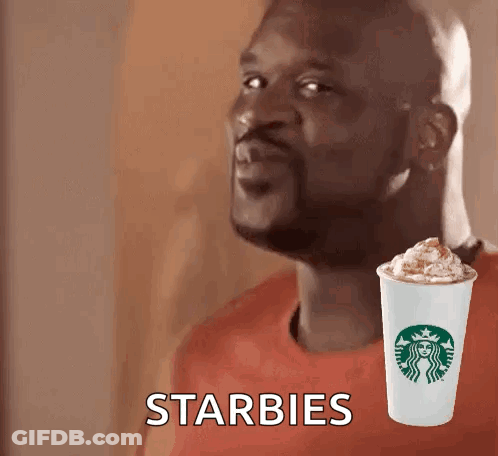 Man Holding Starbucks Cup With Whipped Cream GIF