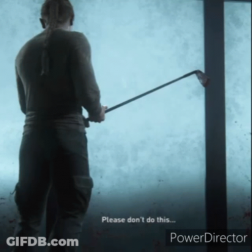 Man Holding Stick Saying Please Don't Do This GIF