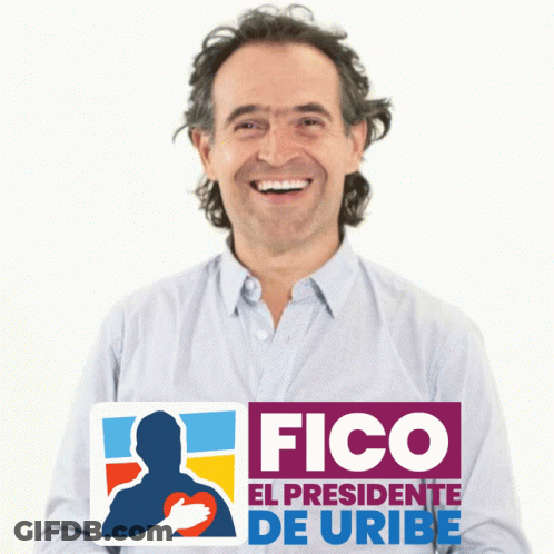 Man Holding Sticker Saying Fico El Presidente De Uribe GIF