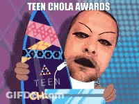 Man Holding Surfboard Saying Teen Chola Awards GIF