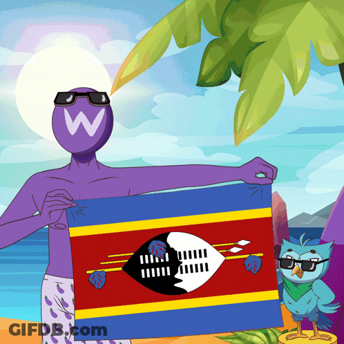 Man Holding Swazi Flag GIF