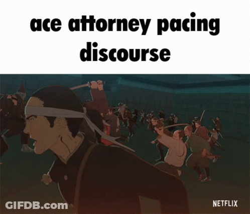 Man Holding Sword Ace Attorney Pacing Discourse GIF