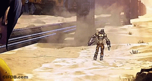 Man Holding Sword In Desert GIF