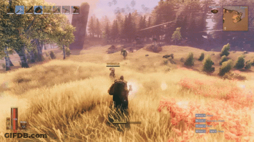 Man Holding Sword In Field GIF