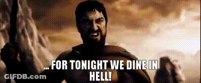 Man Holding Sword Saying For Tonight We Dine In Hell GIF
