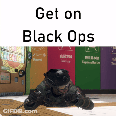 Man Holding Sword Saying Get On Black Ops GIF