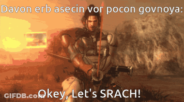 Man Holding Sword Saying Okey Let's Srach GIF