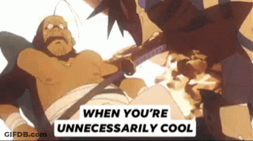 Man Holding Sword Saying When You're Unnecessarily Cool GIF