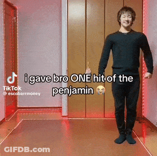 Man Holding Sword Says I Gave Bro One Hit Of The Penjamin GIF
