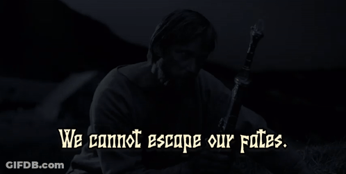 Man Holding Sword We Cannot Escape Our Fates GIF