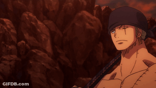 Man Holding Sword With Bandana GIF