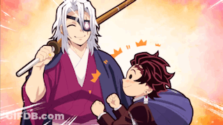 Man Holding Sword With Boy And Bag GIF