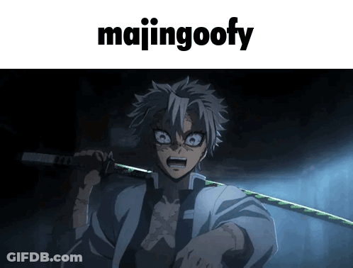 Man Holding Sword With Majingoofy GIF