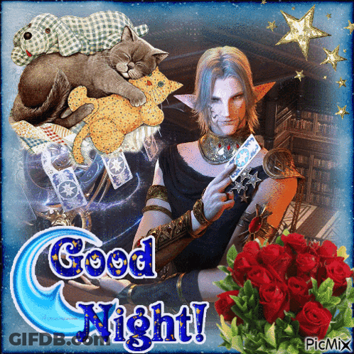 Man Holding Tarot Card Good Night GIF