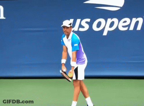 Man Holding Tennis Racket GIF
