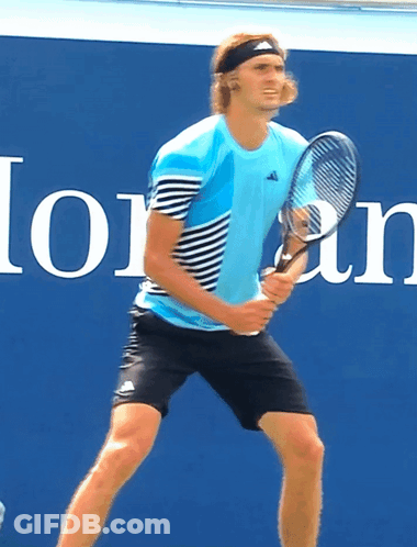 Man Holding Tennis Racquet At Lozan Sign GIF