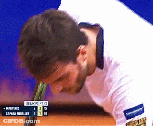 Man Holding Tennis Racquet In Front Of Break Point #2 Screen GIF