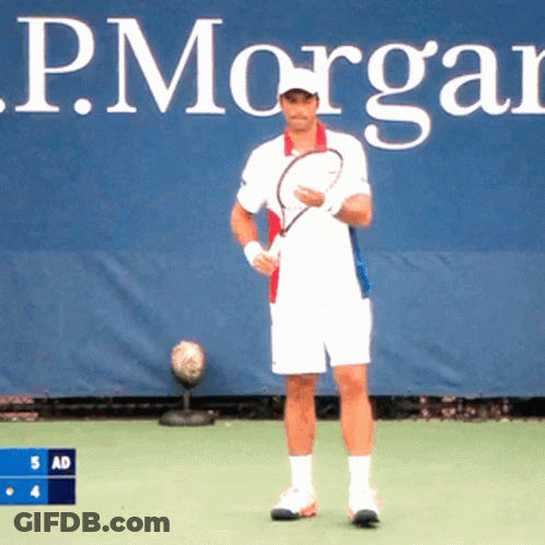 Man Holding Tennis Racquet GIF