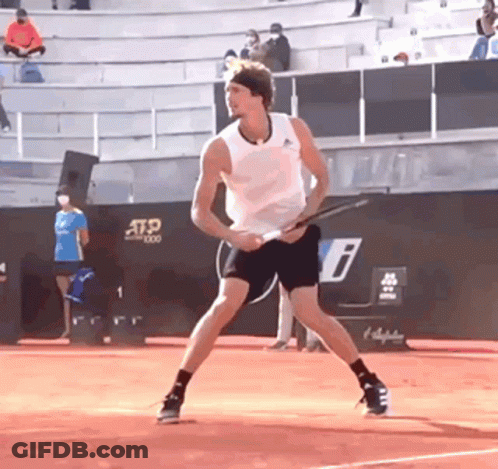 Man Holding Tennis Racquet On ATP Court GIF