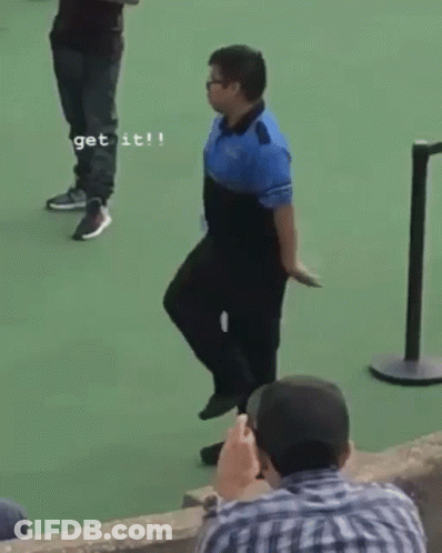 Man Holding Tennis Racquet Saying Get It GIF