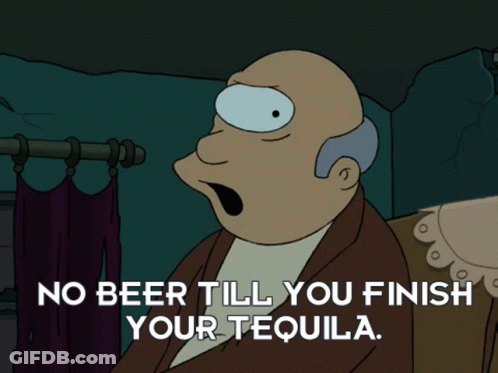 Man Holding Tequila Bottle Saying No Beer GIF