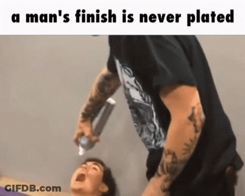 Man Holding Toothpaste Over Another Man's Head GIF