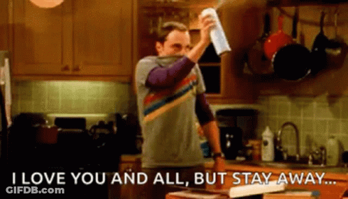 Man Holding Towel Saying I Love You And All But Stay Away GIF