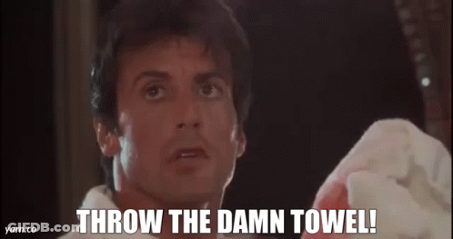 Man Holding Towel Saying Throw The Towel GIF