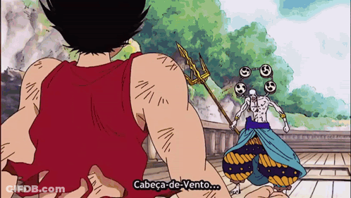 Man Holding Trident Cabeca-De-Vento GIF
