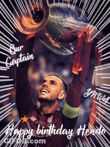 Man Holding Trophy Happy Birthday Herdo GIF