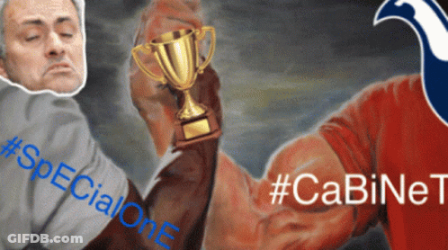 Man Holding Trophy Next To Man With #SpecialOne GIF