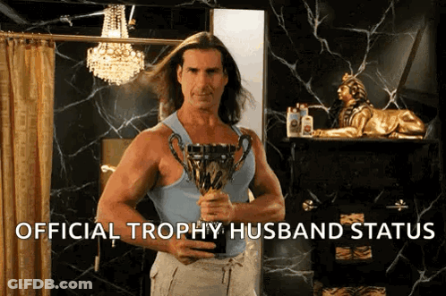 Man Holding Trophy Official Trophy Husband Status GIF