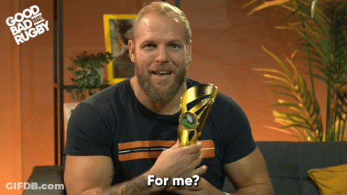 Man Holding Trophy Saying For Me GIF