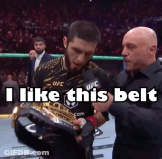 Man Holding Trophy Saying I Like This Belt GIF