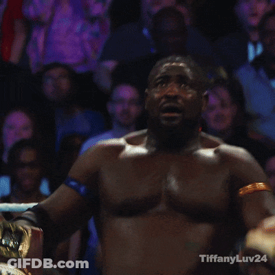 Man Holding Trophy Tiffany Luv24 Wrestling Ring GIF
