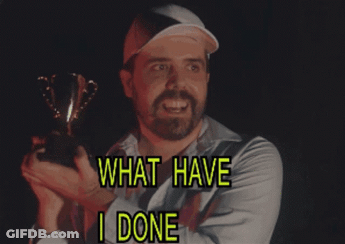Man Holding Trophy What Have I Done GIF