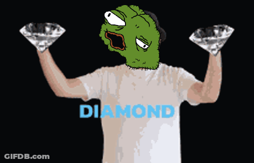 Man Holding Two Diamonds And Diamond Hands GIF