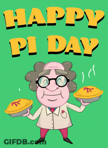 Man Holding Two Pies Happy Pi Day GIF