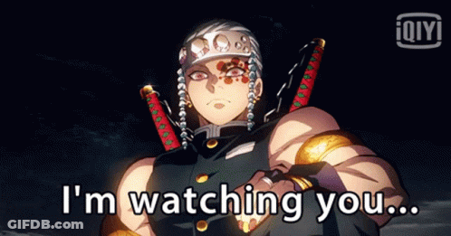 Man Holding Two Swords I'm Watching You GIF