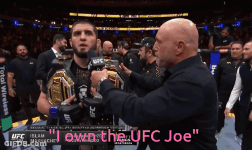Man Holding UFC Belt Being Interviewed GIF