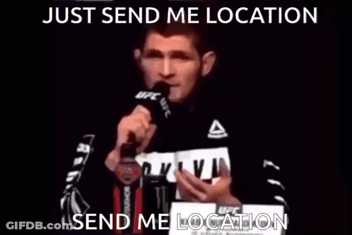 Man Holding UFC Microphone Says Just Send Me Location GIF