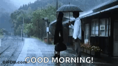 Man Holding Umbrella Over Woman GIF