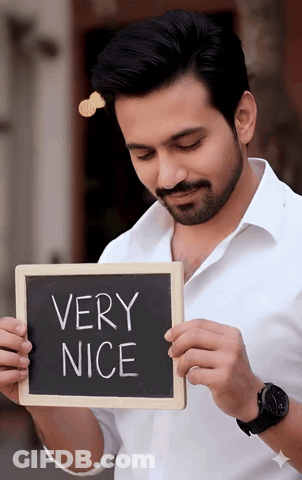 Man Holding Very Nice Sign GIF