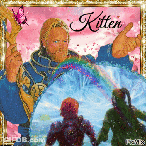 Man Holding Wand Saying Kitten GIF